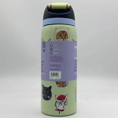 Limited Edition Owala 32 oz FreeSip Catwala Bottle – Exclusive Cat Collage Design