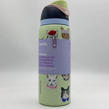 Limited Edition Owala 32 oz FreeSip Catwala Bottle – Exclusive Cat Collage Design