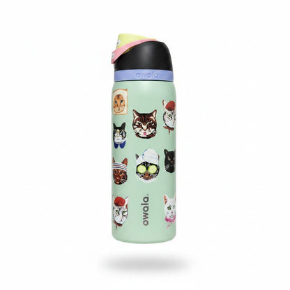 Limited Edition Owala 32 oz FreeSip Catwala Bottle – Exclusive Cat Collage Design