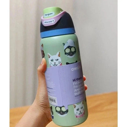 Limited Edition Owala 32 oz FreeSip Catwala Bottle – Exclusive Cat Collage Design