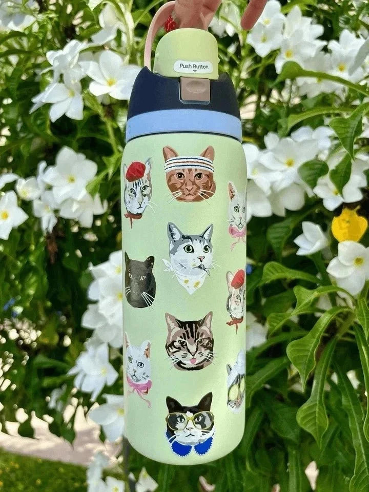 Limited Edition Owala 32 oz FreeSip Catwala Bottle – Exclusive Cat Collage Design