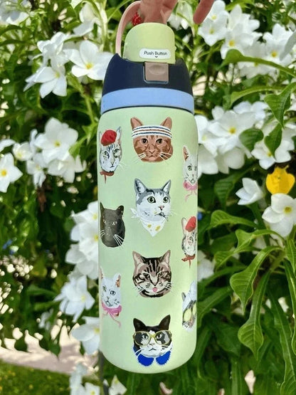Limited Edition Owala 32 oz FreeSip Catwala Bottle – Exclusive Cat Collage Design