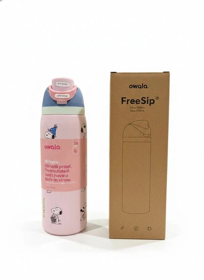 Snoopy Owala 32 oz Stainless Steel Water Bottle – Cherry Pink Exclusive Edition