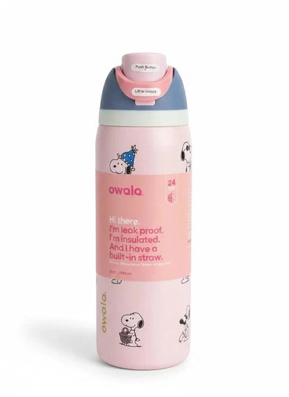 Snoopy Owala 32 oz Stainless Steel Water Bottle – Cherry Pink Exclusive Edition