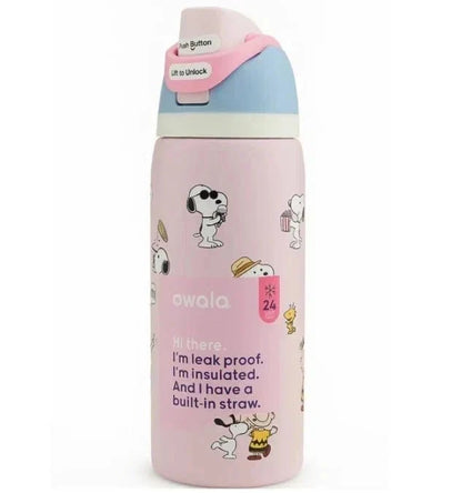 Snoopy Owala 32 oz Stainless Steel Water Bottle – Cherry Pink Exclusive Edition