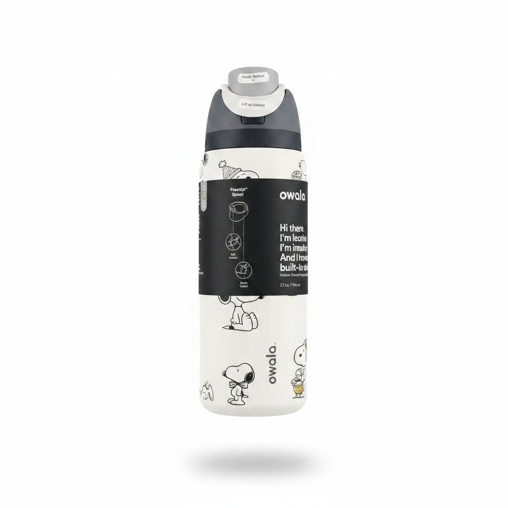 Snoopy x Owala 32oz White Stainless Steel Water Bottle – Exclusive Edition