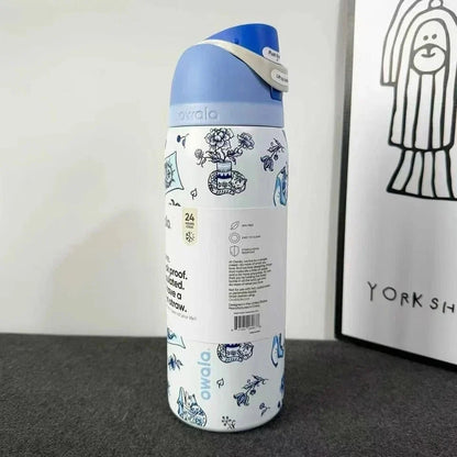 Owala FreeSip 32 oz Stainless Steel Water Bottle – Delft Cats Limited Edition