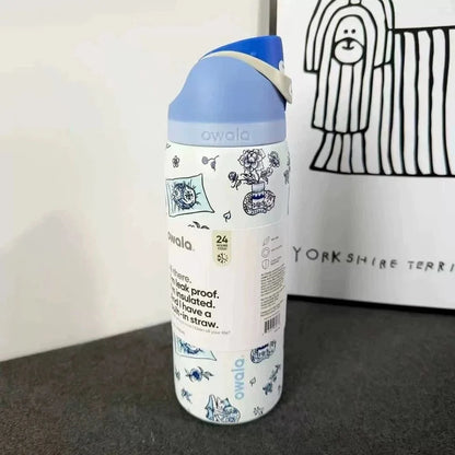 Owala FreeSip 32 oz Stainless Steel Water Bottle – Delft Cats Limited Edition