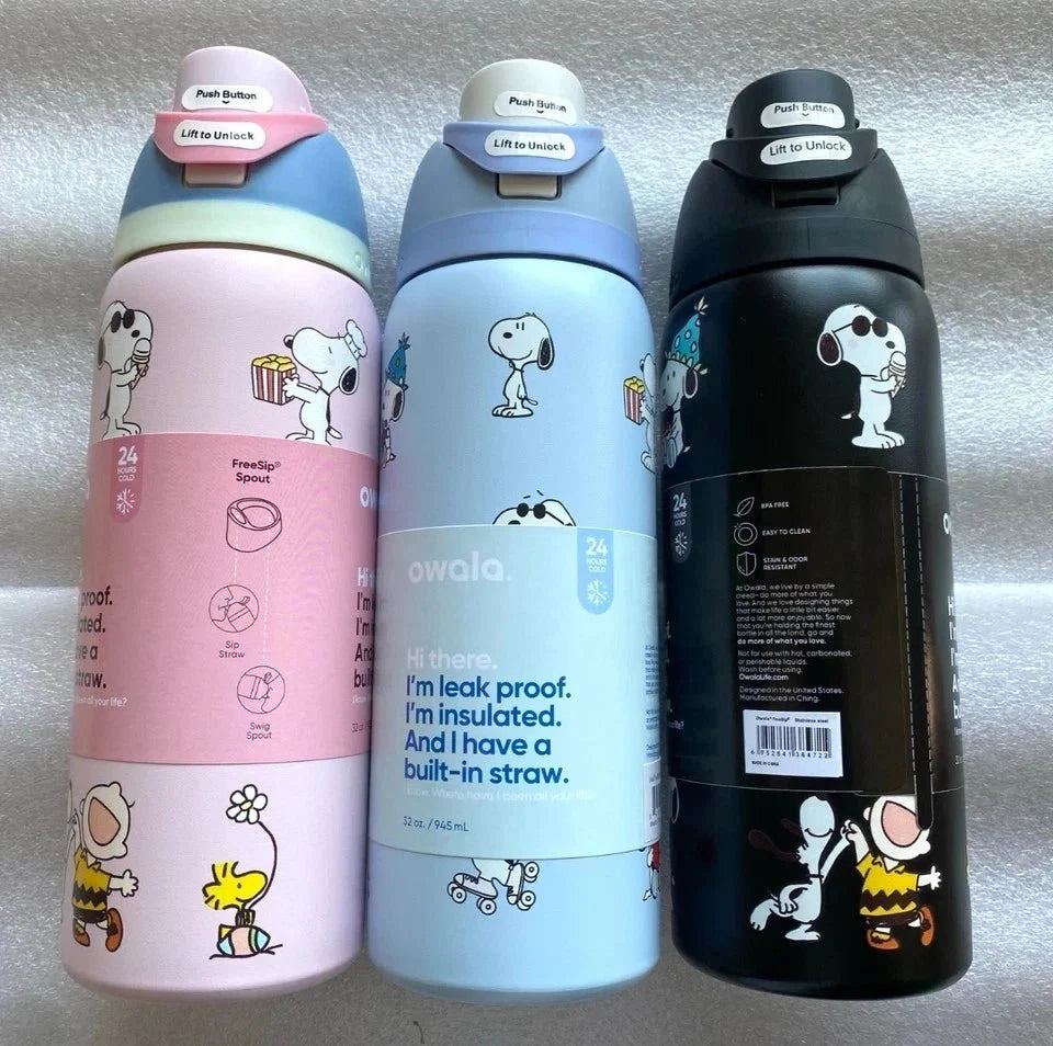 Owala x Snoopy 32 oz Stainless Steel Insulated Water Bottle Collection