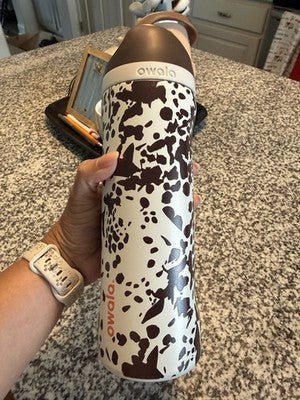 Owala Cowgirl Core Special Edition 24oz FreeSip Water Bottle – Cow Brown Animal Print