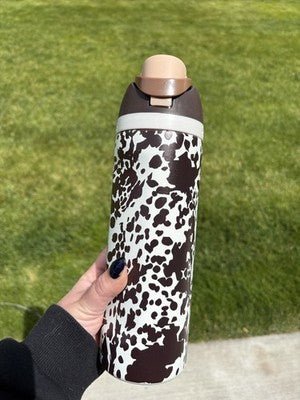 Owala Cowgirl Core Special Edition 24oz FreeSip Water Bottle – Cow Brown Animal Print