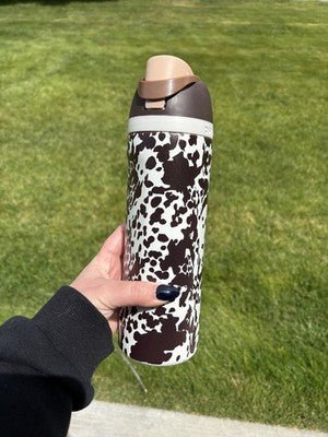 Owala Cowgirl Core Special Edition 24oz FreeSip Water Bottle – Cow Brown Animal Print