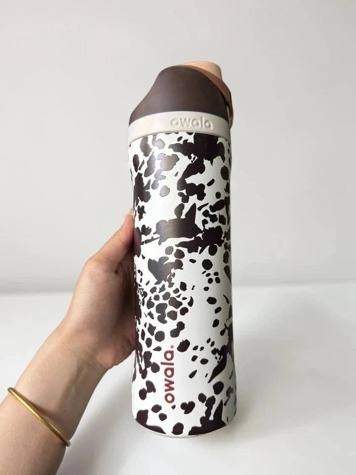 Owala Cowgirl Core Special Edition 24oz FreeSip Water Bottle – Cow Brown Animal Print